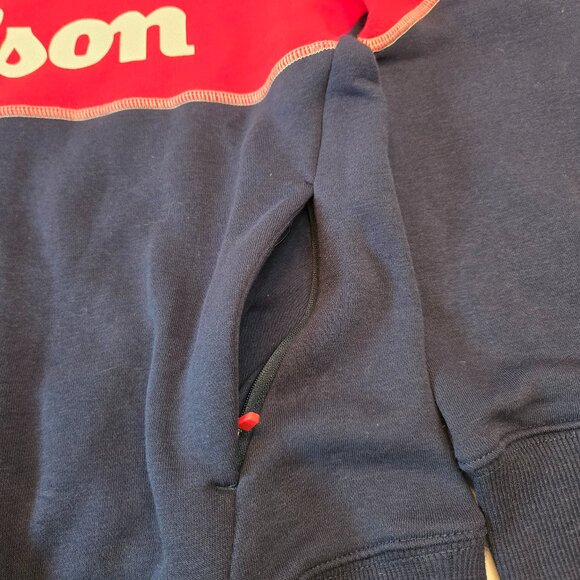 WILSON Kids' Classic Colorblock Fleece Hoodie Sz: L Navy/Red/White - Picture 9 of 12